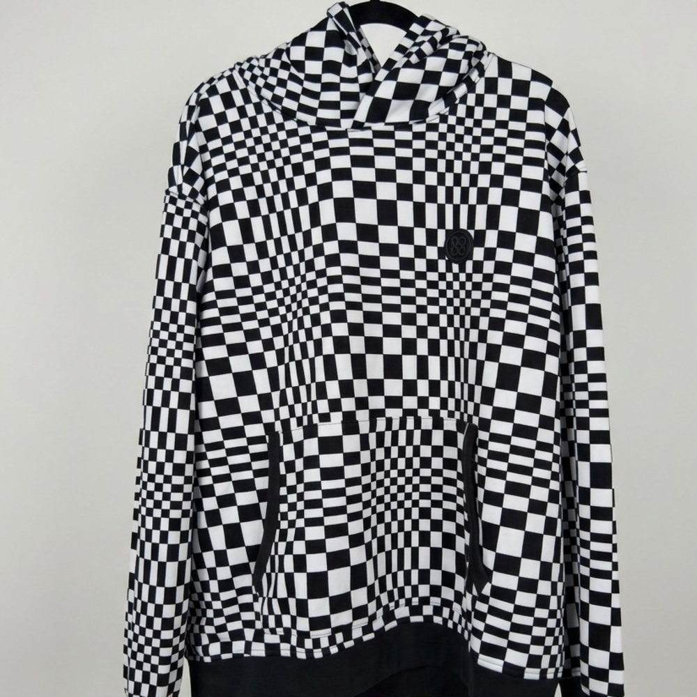 🏁 G/FORE Distorted Check Hoodie XL - 26” P2P Oversized Boxy French Terry